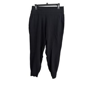 Athleta High Rise Jogger Pants Black Stretch Zip Pockets Womens Large Tall